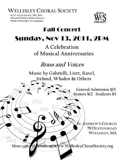 Wellesley Choral Society concert fall 2011