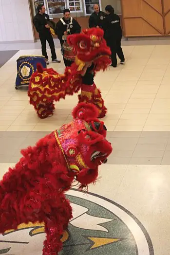 lion dancers first day Wellesley High